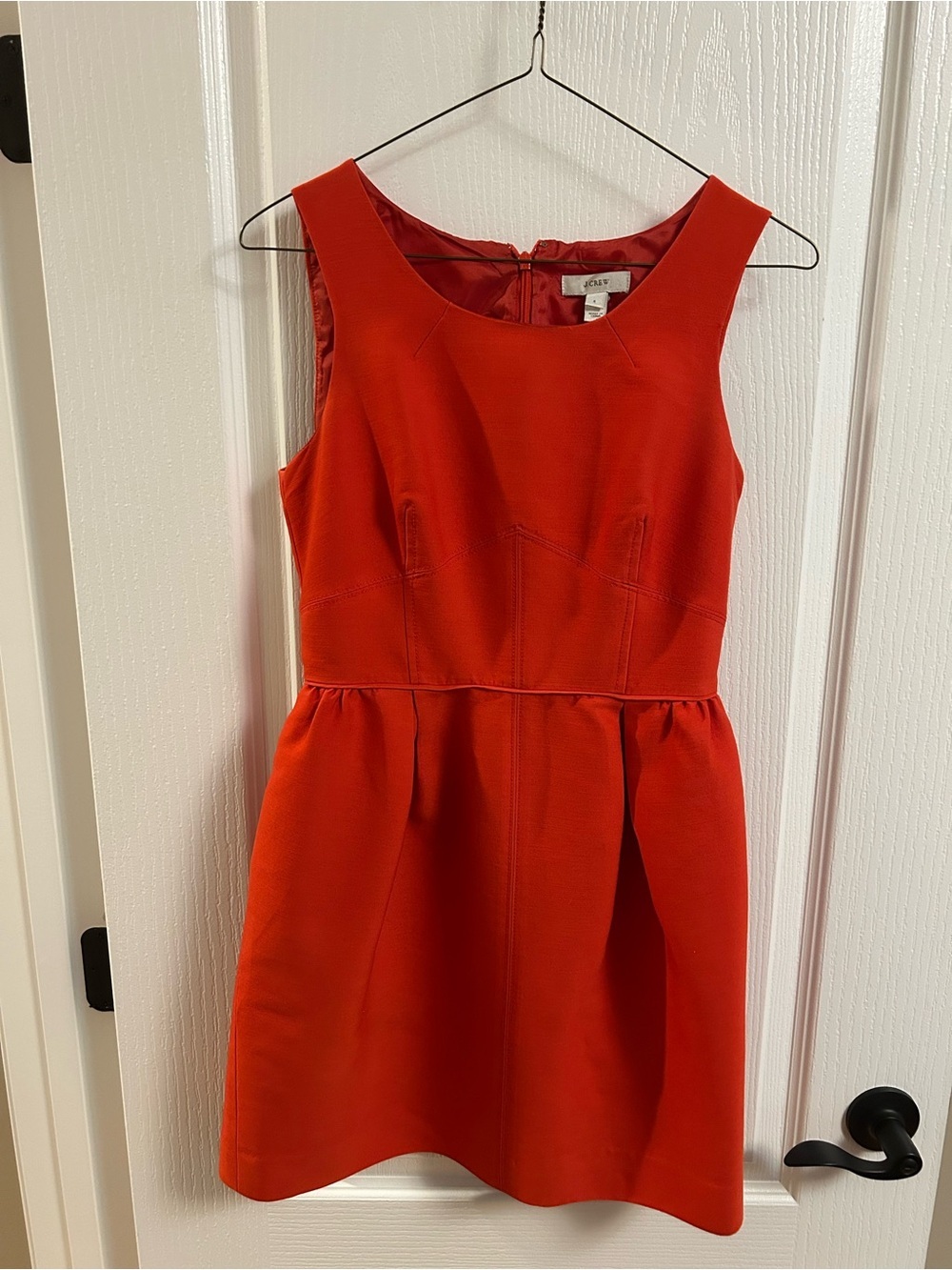 J. Crew Sleeveless Orange-Red Fit & Flare Mini Dress